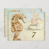 Zee Paard Kuststrand - Tafelnummer Briefkaart (Voorkant / Achterkant)