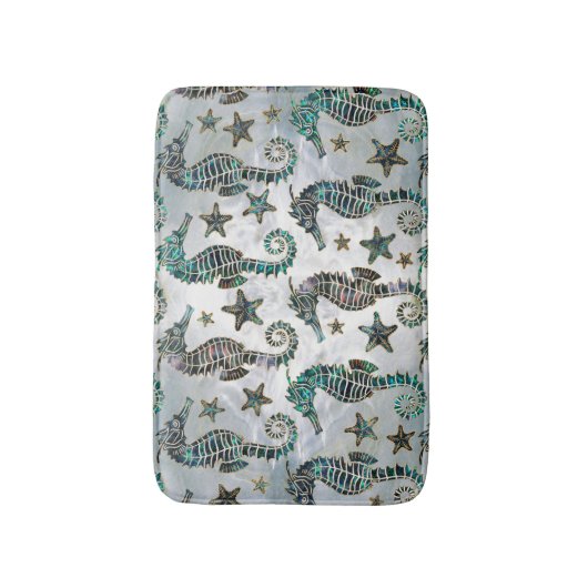 Zee paard Staarvis Abalone Pattern Badmat (Voorkant Verticaal)
