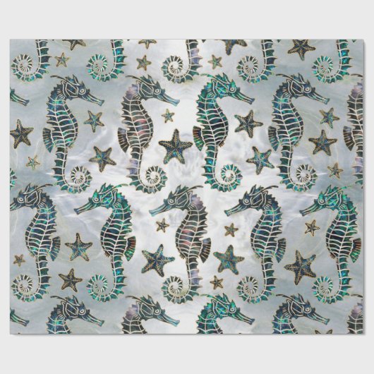 Zee paard Staarvis Abalone Pattern Cadeaupapier (Vlak)