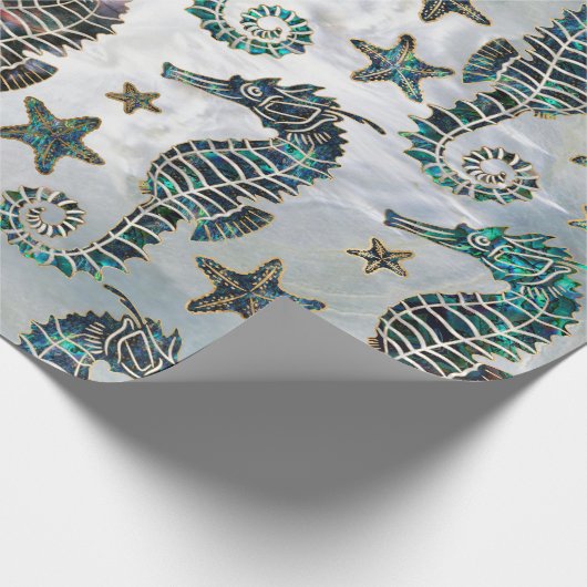 Zee paard Staarvis Abalone Pattern Cadeaupapier (Hoek)