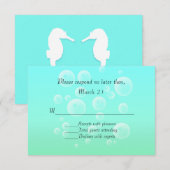 Zee paarden Modern Wedding RSVP Kaart (Voorkant / Achterkant)