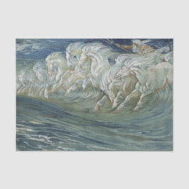 Zee paarden ontkoppelen tissuepapier