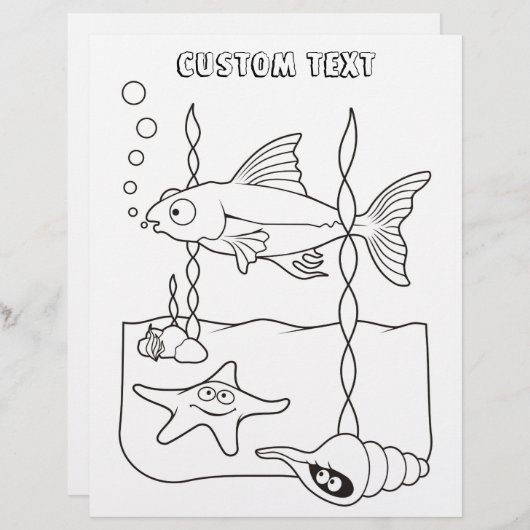 Zee pagina met pagina Kleurboek levensscène (Voorkant / Achterkant)