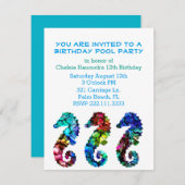 Zee Pool Party Invitation Kaart (Voorkant / Achterkant)