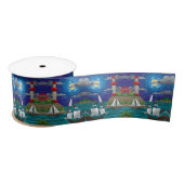 Zee Red Lighthouse Sailing Ships Shore Starry Sky Lint (Spoel)
