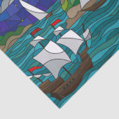 Zee Red Lighthouse Sailing Ships Shore Starry Sky Tissuepapier (Detail)