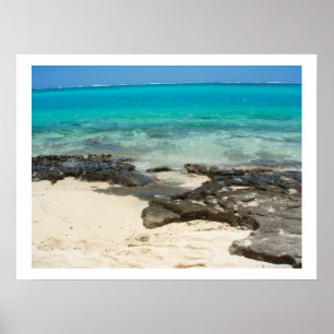 Zee Rocks Sand Beach Vanuatu eilandlandschap Poster