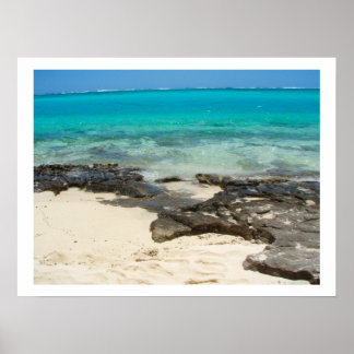 Zee Rocks Sand Beach Vanuatu eilandlandschap Poster