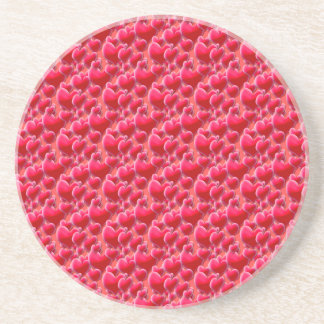 Zee roze harten zandsteen onderzetter