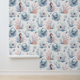 Zee schatten waterverven patroon behang