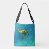 Zee Scheerschildpad zwemt in turkooizen oceaanwate Crossbody Tas (Voorkant)