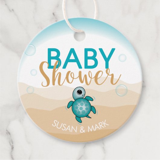 Zee Scheerthema Baby shower Cirkel Label (Voorkant)