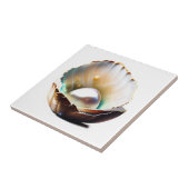Zee schelp peal iriserende glans glam decor tegeltje (Zijkant)