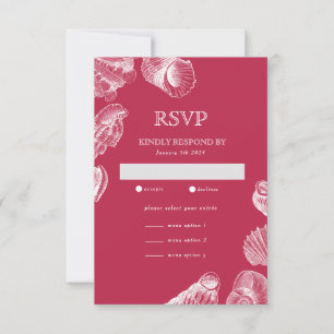 Zee Schelp Viva Magenta Zomer Strand RSVP Kaartje