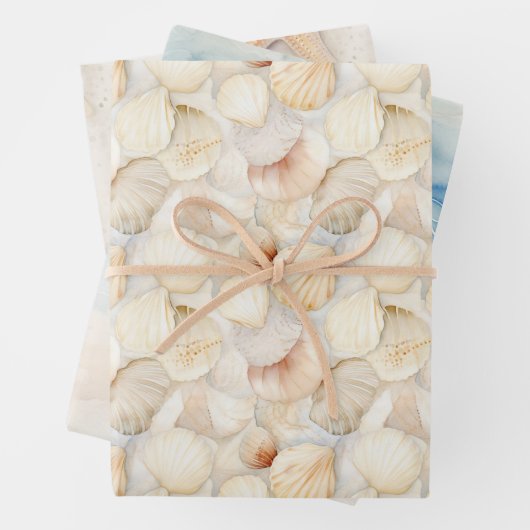 Zee Schelpen Crème Zand Ivoor Strand  Inpakpapier Vel (In situ)