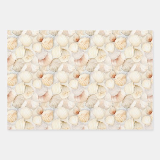 Zee Schelpen Crème Zand Ivoor Strand  Inpakpapier Vel (Voorkant)