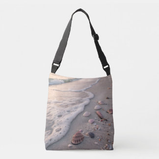 "Zee Schelpen op Zandstrand Golven Crossbody Tas |
