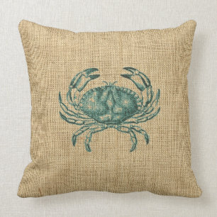Zee Scheppen Groene Crab Illustratie Sealife Kussen