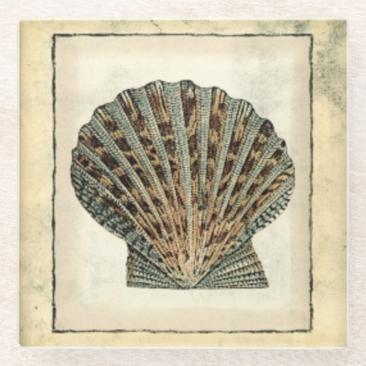 Zee Scheppen van de Shore Glazen Onderzetter (Voorkant)