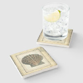 Zee Scheppen van de Shore Stenen Onderzetter (Zijkant)