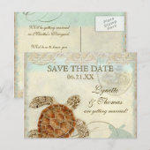 Zee schilder Moderne kustzeekust Aankondigingskaart (Voorkant / Achterkant)