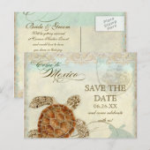 Zee schilder Moderne kustzeekust Aankondigingskaart (Voorkant / Achterkant)