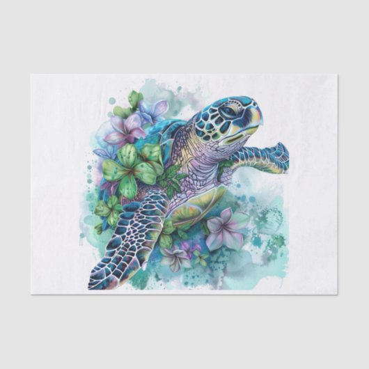 Zee Schildpad3 Tissuepapier (Voorkant)