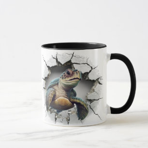 Zee schildpad achtergrond mok
