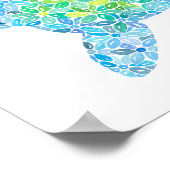 Zee schildpad afdrukken poster (Hoek)