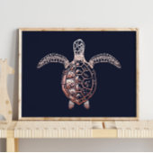 Zee schildpad afdrukken | Zee Schroefschildpad Poster