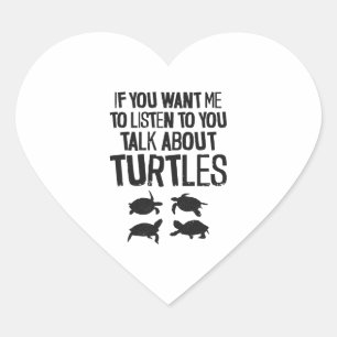 Zee schildpad als je me wilt hart sticker