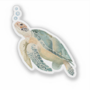 Zee Schildpad Aquarel Kunst voor Liefhebbers van Z Sticker