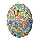 Zee Schildpad Baby Gelukkig en schattig personage Dartbord (Voorkant Rechts)