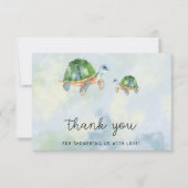 Zee schildpad - baby shower bedankt (Voorkant)