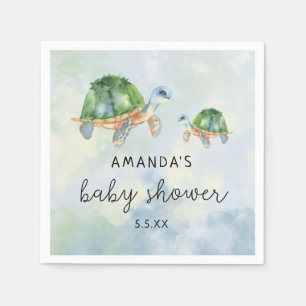 Zee Schildpad - baby shower Servet