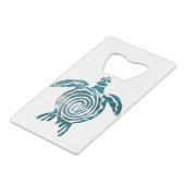 Zee schildpad bespaart de schildpad kredietkaart flessenopener (Achterkant Gekanteld)