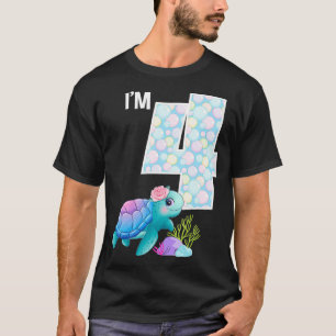 Zee schildpad Birthday Ik ben 4 Ocean Aquarium The T-shirt