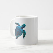 Zee schildpad, blauw koffiemok (Voorkant links)