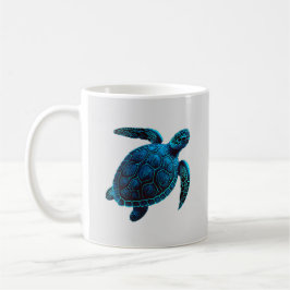 Zee schildpad, blauw koffiemok