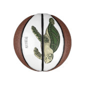 Zee schildpad cartoon basketbal (Verticaal)