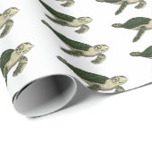 Zee schildpad cartoon cadeaupapier (Rol Hoek)