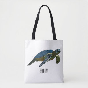 Zee schildpad cartoon draagtas