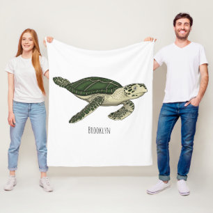 Zee schildpad cartoon fleece deken