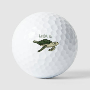 Zee schildpad cartoon golfballen