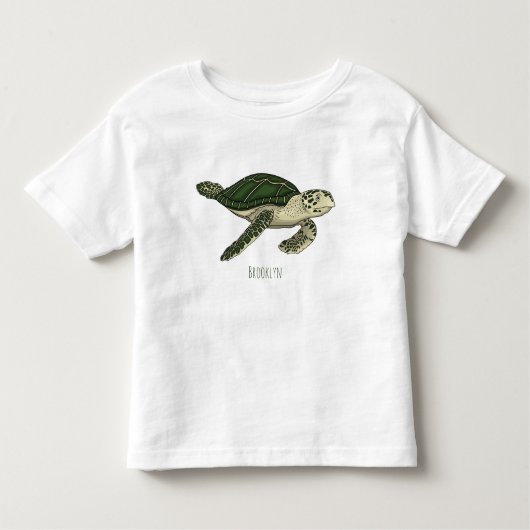 Zee schildpad cartoon kinder shirts (Voorkant)