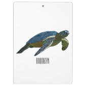 Zee schildpad cartoon klembord (Achterkant)