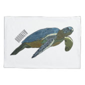 Zee schildpad cartoon kussensloop (Achterkant)