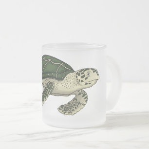 Zee schildpad cartoon matglas koffiemok