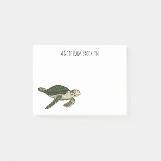 Zee schildpad cartoon post-it® notes (Voorkant)
