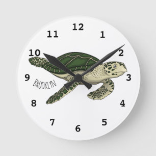 Zee schildpad cartoon ronde klok